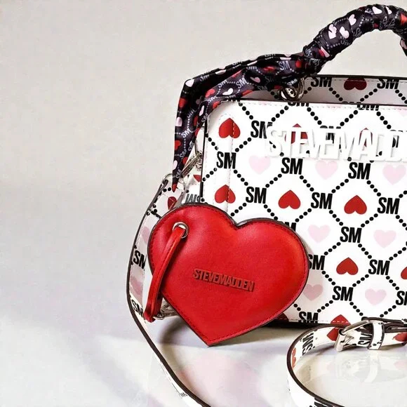 Steve Madden White/Black/Red/Pink Bevelyn DT627205 Satchel NWT - Picture 3 of 9